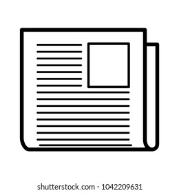 Minimalistic isolated newspaper icon with a picture