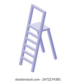 Minimalistic isometric purple chair illustration on a clean. Isolated white background in a modern. Stylish. And contemporary vector graphic design. Perfect for home decor. Interior seating