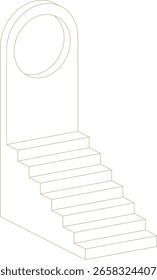 Elemento de projeto de arco de escada isométrica minimalista
