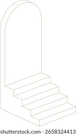 Minimalistisches, isometrisches Treppenbogendesign