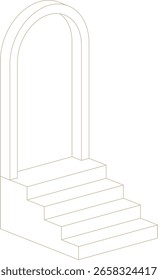 Elemento de projeto de arco de escada isométrica minimalista