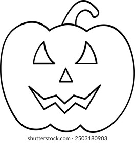Minimalistic Jack-o'-Lantern Pumpkin Illustration with a Classic Halloween Face Design