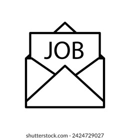 Minimalistisches Jobumschlag-Icon mit Dreieck und Kreis für einen professionellen Look