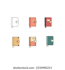 Minimalistic journal vectorial icon illustration set.