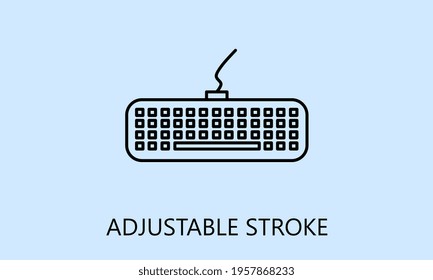 minimalistic keyboard icon, logo or symbol with fully ajustable strokes