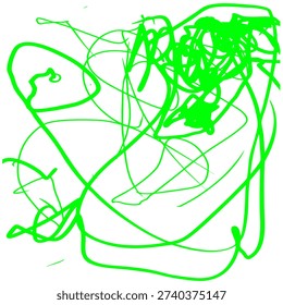 Minimalistic Kids Scribble Art Vector, Hand Drawn Abstract Illustration Representing Freedom, Playfulness and Creative Thinking, Ideal for Child Education Concepts, Mental Health, Parenting Blogs and Modern Design