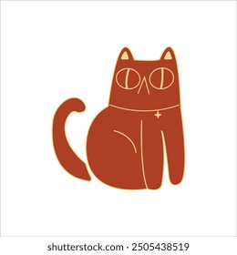 Minimalistic kitten art. Vector illustration