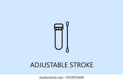 minimalistic laboratory test icon, logo or symbol with fully ajustable strokes