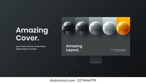 Minimalistic landing page design vector template. Isolated computer monitor mockup site screen concept.
