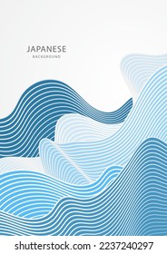 Un paisaje de fondo minimalista con montañas y colinas en los colores asiáticos de la China japonesa. Pancarta abstracta de estilo oriental con textura acuarela para la decoración, impresión, papel pintado y afiche