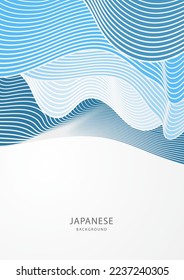 Un paisaje de fondo minimalista con montañas y colinas en los colores asiáticos de la China japonesa. Pancarta abstracta de estilo oriental con textura acuarela para la decoración, impresión, papel pintado y afiche