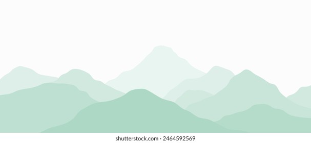 Minimalistic landscape. Gradient mountain. Flat hill.	