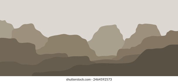 Paisaje minimalista. Montaña de gradiente. Colina plana.	