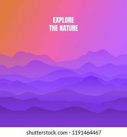 Minimalistic landscape hills