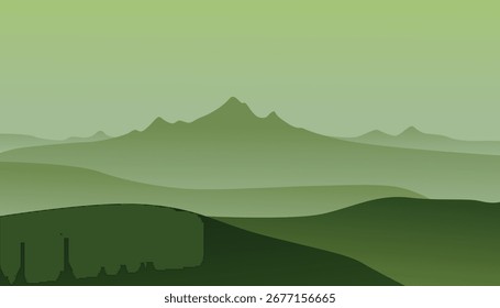 Paisaje minimalista. Fondo moderno con paisaje de montaña y naturaleza. Vector de fondo. Fondo de pantalla abstracto para impresión, decoración, arte de la pared y impresión de lienzo.