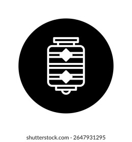 Minimalistic lantern vector design showcasing cultural icon in a sleek black and white aesthetic perfectly embodies simple elegance