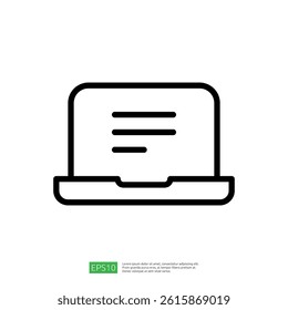 Minimalistic Laptop Icon Representing Digital Education and Online Learning Technology