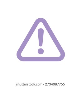 Una señal de advertencia de lavanda minimalista con un punto de exclamación central, que indica peligro potencial.