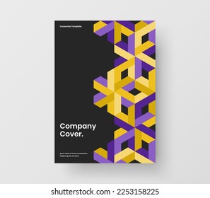 Minimalistic leaflet A4 vector design concept. Creative geometric shapes handbill illustration.