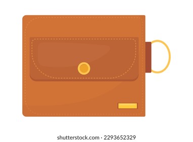 Minimalistic leather wallet. Vector illustration
