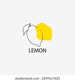 Minimalistic lemon icon on a light gray background