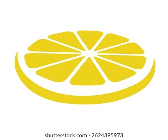 Minimalistisches Zitronenkeilsymbol im flachen Design.