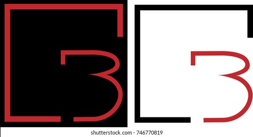 minimalistic letter with a border / B / business logo