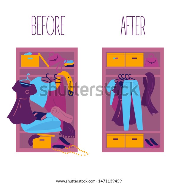 Minimalistic Lifestyle Concept Wardrobes Clothes One Stock Vector