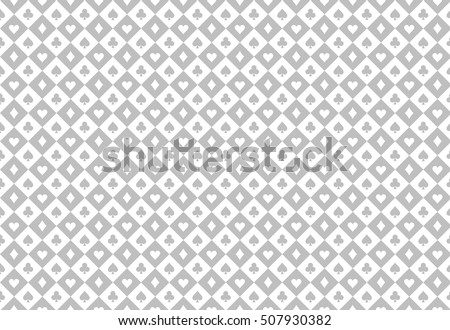 Minimalistic light grey poker background with seamless texture composed from card symbols
