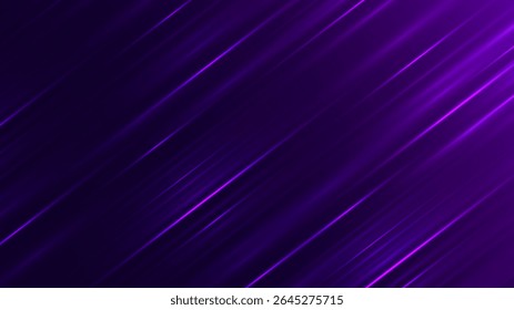A luz minimalista percorre o fundo. Estrias de luz neon. Linhas roxas brilhantes, borrão de movimento abstrato. Tecnologia futurista, velocidade, energia, papel de parede digital.