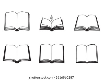MInimalistic line art book vector