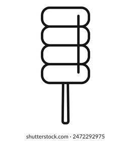 Minimalistic line art depicting a sweet candy, perfect for projects related to confectionery and sweet treats