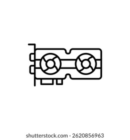 Minimalistic Line Art Depiction of a Modern Graphics Card Component