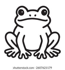 Minimalistic Line Art of a Frog