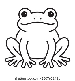 Minimalistic Line Art of a Frog