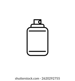 Minimalistic Line Art Illustration: Aerosol Spray Can, Isolated on White Background