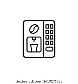 Minimalistic line art illustration of a coffee machine for break time