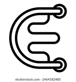 Minimalistic line art illustration of the euro    currency symbol in a bold black and white