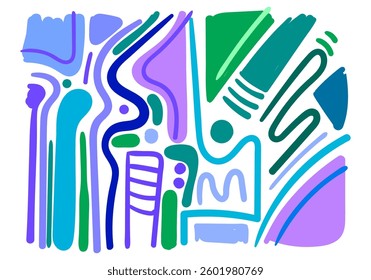minimalistic line art illustration featuring an abstract background with unique motifs.