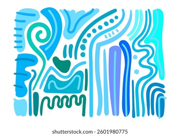minimalistic line art illustration featuring an abstract background with unique motifs.