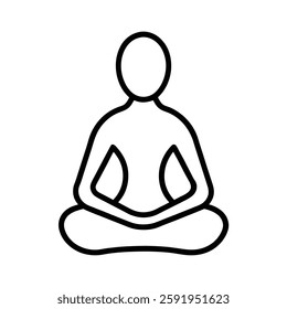 Minimalistic line art representation of a human  in a serene posture