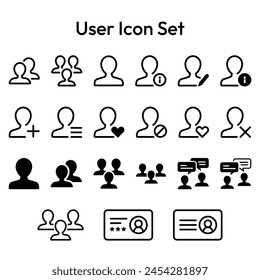 Minimalistic Line Art User Icon Set