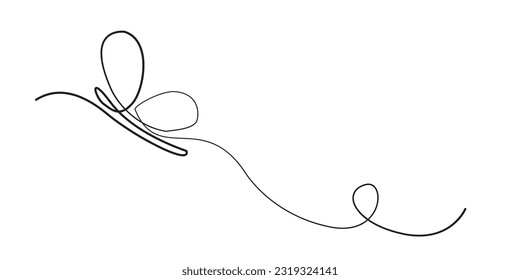 minimalistic line butterfly vector.one single line butterfly