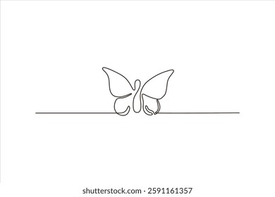 Minimalistic line drawing of a butterfly, symbolizing transformation and beauty