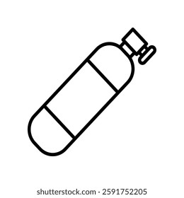 Minimalistic Line Drawing of a Compressed Air Tank for Industrial Use