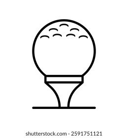 Minimalistic Line Drawing of a Golf Ball on a Tee