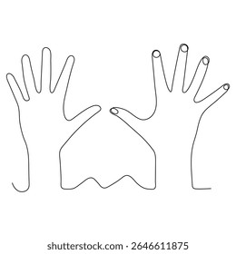 Minimalistic Line Drawing of Hands Symbolizing Connection and Creativity