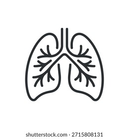 un dibujo lineal minimalista de los pulmones humanos, que muestra la estructura básica del sistema respiratorio.