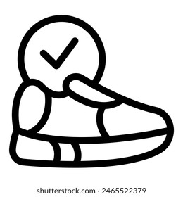 A minimalistic line drawing of a sneaker with a clock face, merging concepts of time and sport