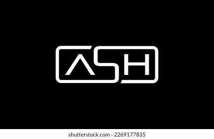 minimalistic line square A S H typography